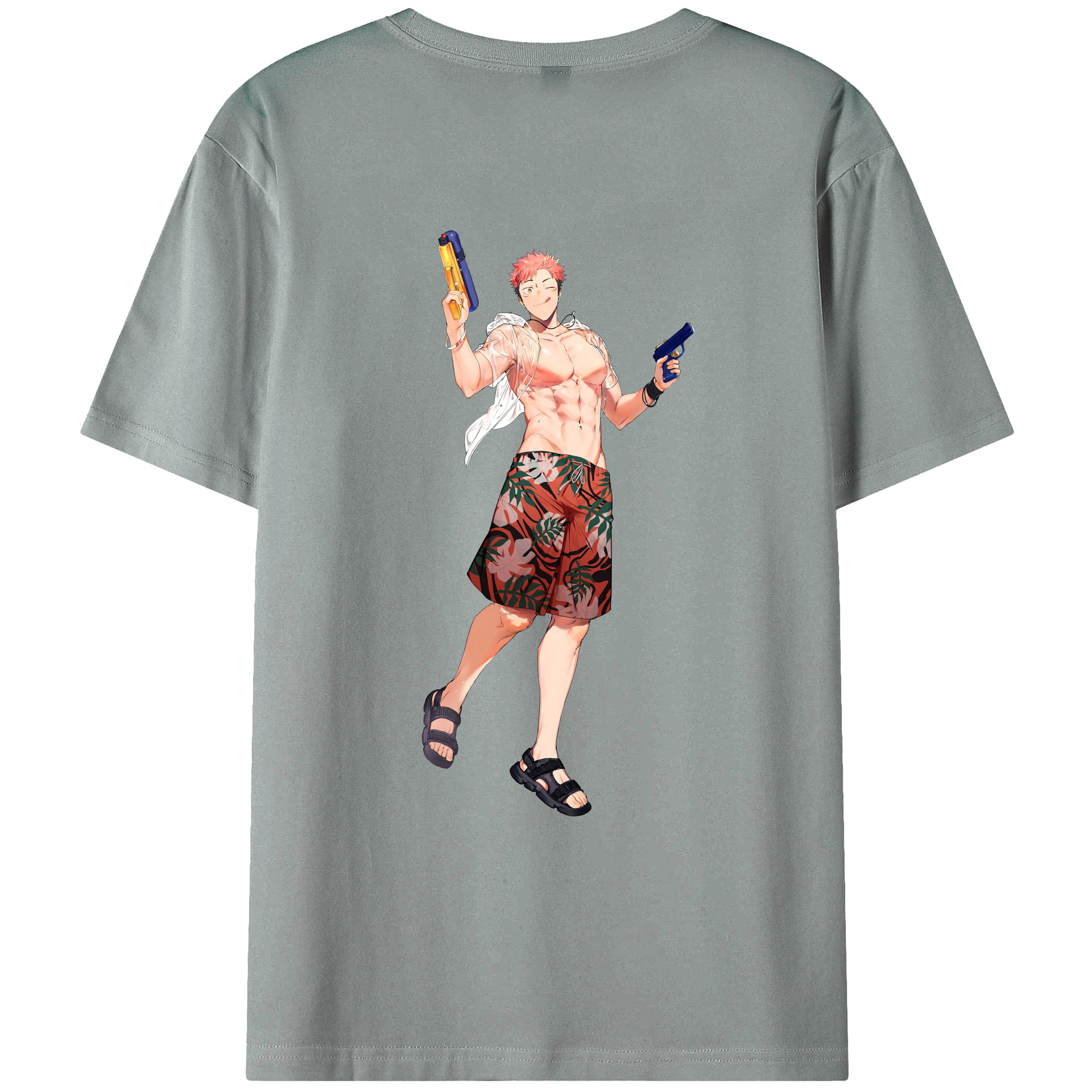 （画像用） 呪術廻戦 Jujutsu Kaisen 綿100％ メンズ半袖Tシャツ（バックプリント） 通気性